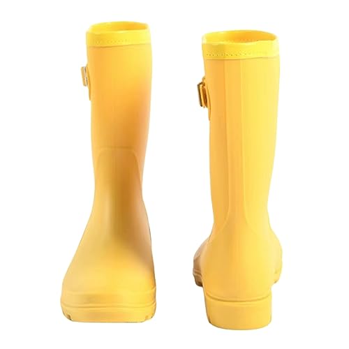 Women's Mid Calf Rain Boots Waterproof Fashion Shoes