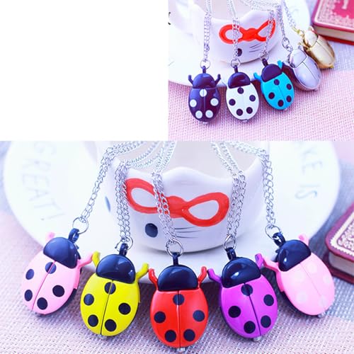 New Absolute Fancy Ladybug Vintage Quartz Animal Pocket Necklace Watch