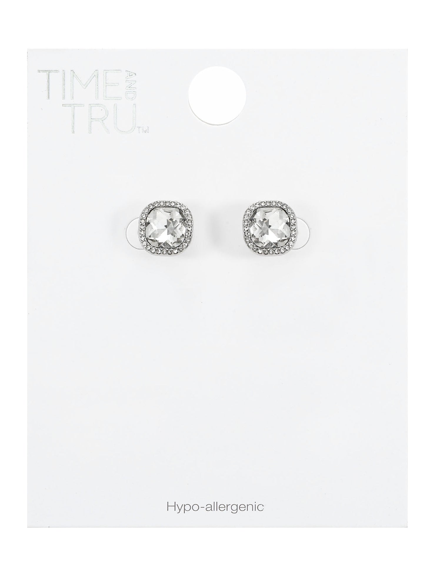 Crystal Cushion Cut Stud Earrings