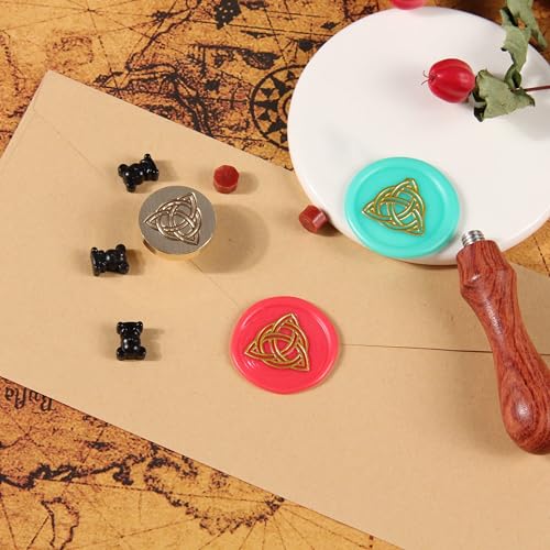 Celtic Knot Triquetra Wax Seal Stamp - Trinity Knot Sealing Wax Infinity Symbol of Endless Love - Good Luck Amulet - Irish Witchcraft Wicca Magic Wolf Vintage