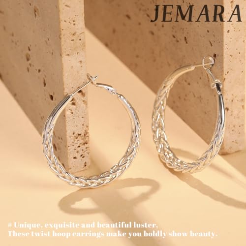Sterling Silver Hoop Earrings Hypoallergenic Thick Silver Earrings
