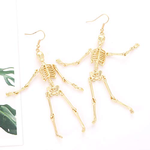 Halloween Skeleton Earrings Spooky Skull Skeleton Dangle Earrings for Women Costume Dress Up Ghost Earrings Halloween Outfits Jewelry Accessories Gifts