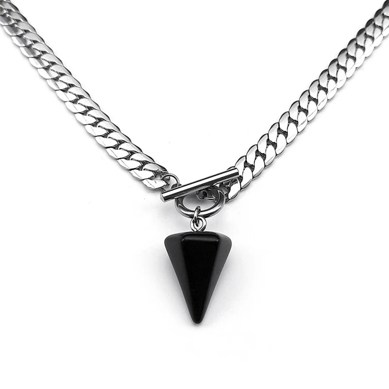 Goth Obsidian Reiki Healing Pendulum for - Spiritual Jewelry Secondary image