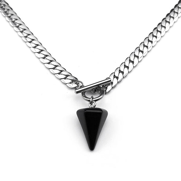 Goth Obsidian Reiki Healing Pendulum for - Spiritual Jewelry