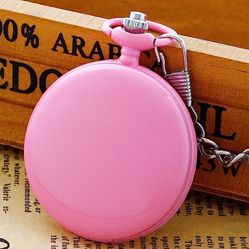 Smooth Cover Quartz Pocket Watch, Fashionable Roman Digital White Dial