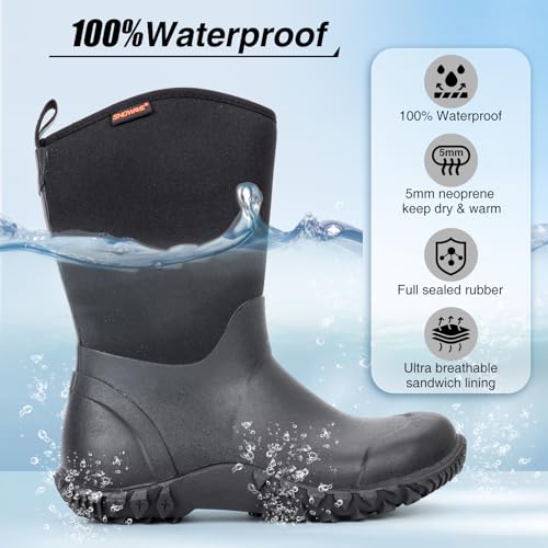 Women’s Boots Rubber Rain Boots For Women Waterproof Mud Boot