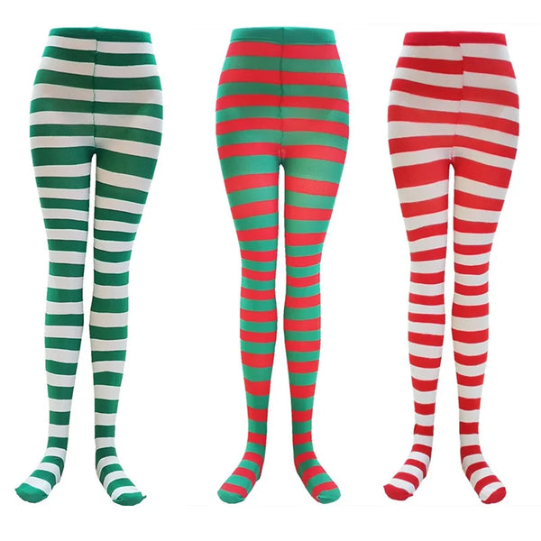 Rainbow Striped Goth Punk High Waist Pantyhose