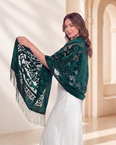 Glitopper Velvet Shawl and Wrap for Evening Dresses Formal Shawl