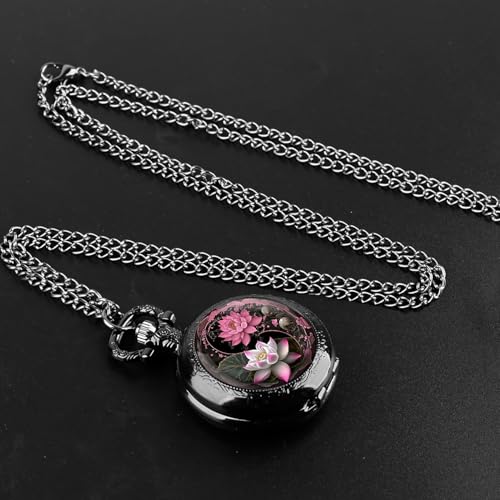Vintage Pocket Watch for Women Men Graphic Animal Design Quartz Pocket