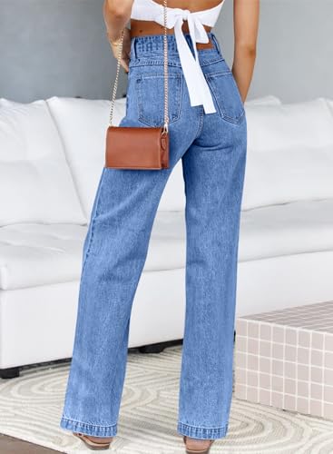 Sidefeel Women's Jeans High Waisted Straight Leg Stretchy Jeans Secondary image