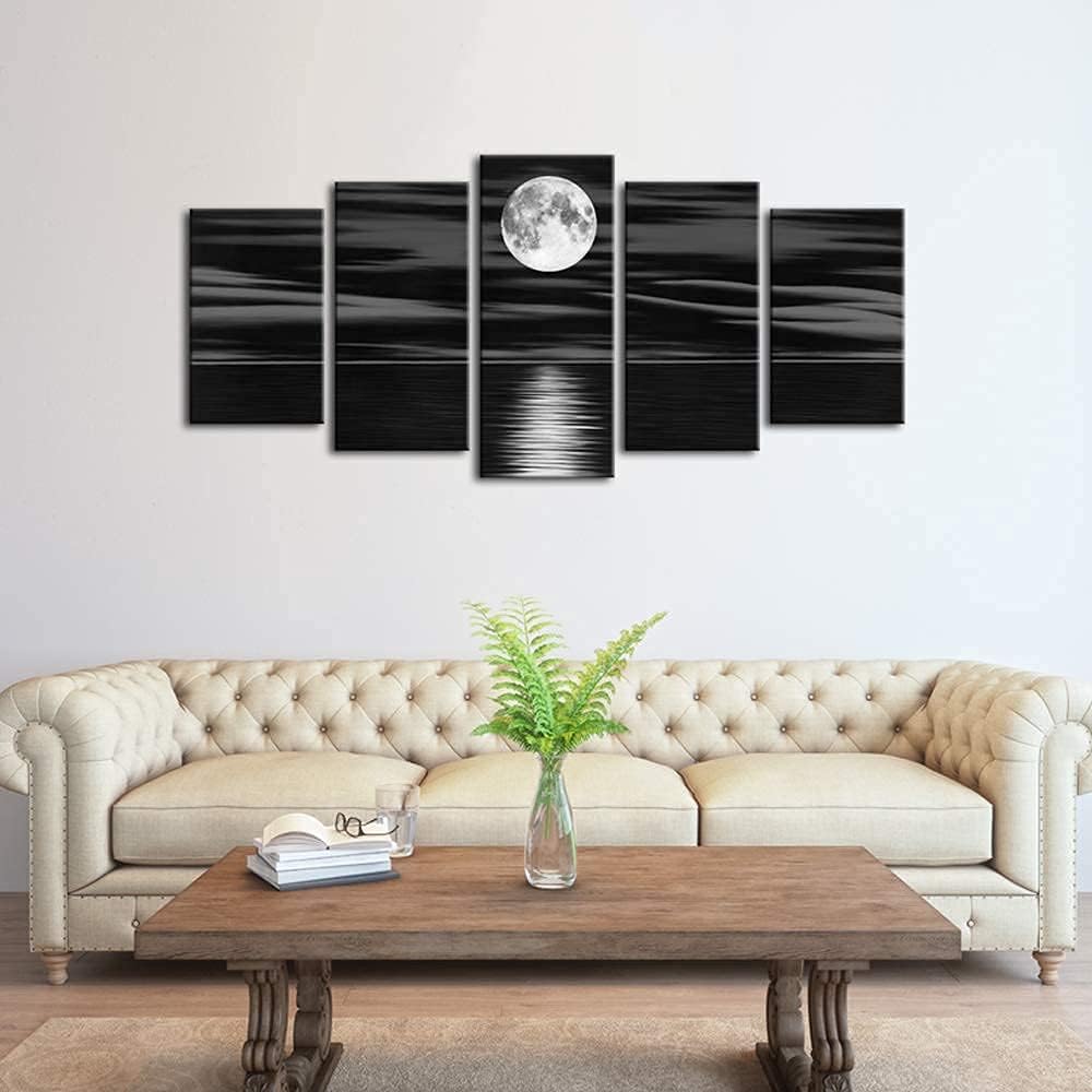 Sea White — Full Moon in Night Canvas Print