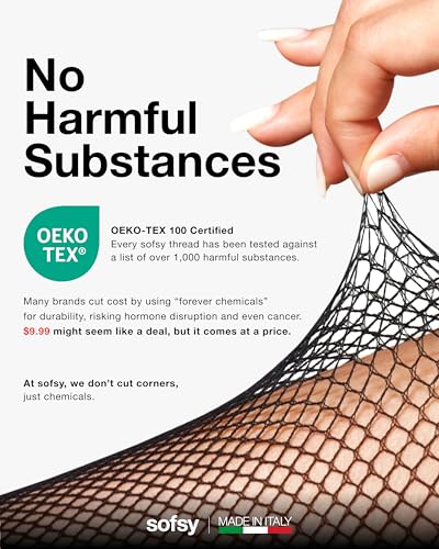 Italian Fishnet Thigh Highs with Silicone Lace Top Secondary image