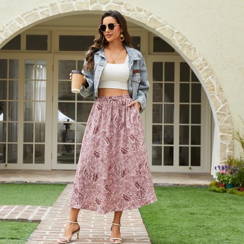 Maxi Skirts for Women with Pockets Long Midi Length