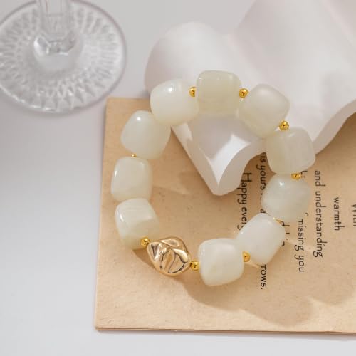 Bead Bracelet for Women Vibrant Color Resin Beads Bracelets Elastic Stretch Chunky Bracelet Boho Summer Beach Vacation Jewelry