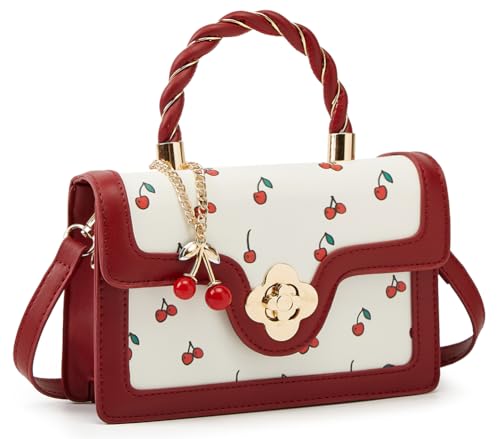 Cute Cherry Vegan Leather Shoulder Crossbody Bag