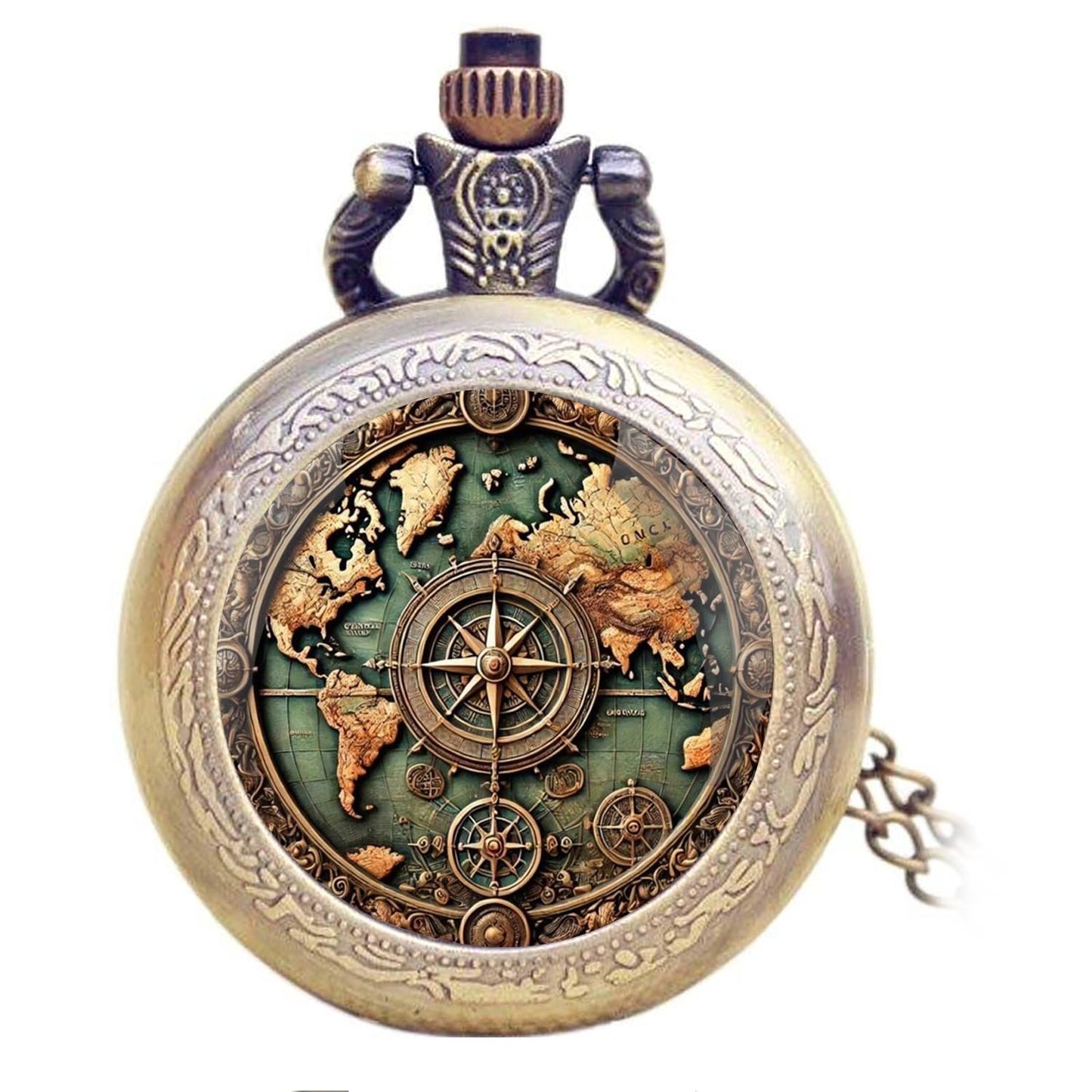 Vintage Pocket Watch for Women Men Dragon Eagle Crow Design Bronze Qua