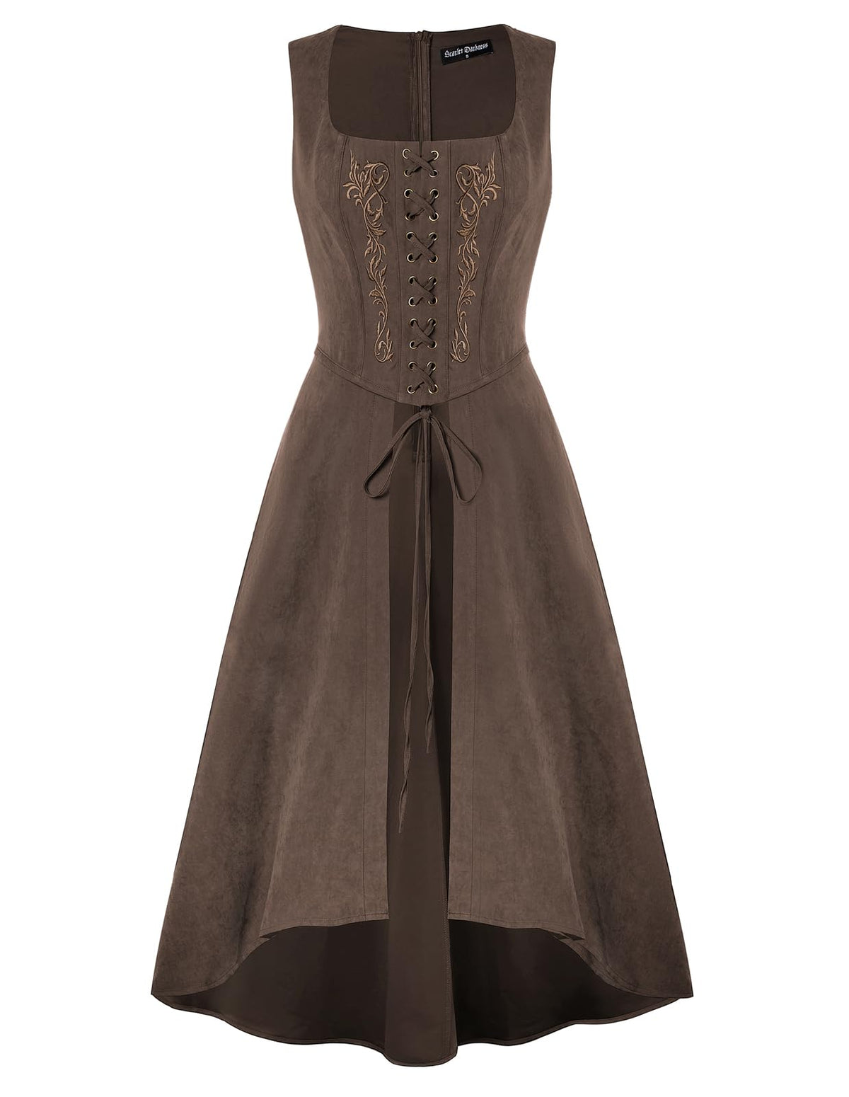 Scarlet Darkness Renaissnace Faire Costume Dress for Women Pirate Overdress
