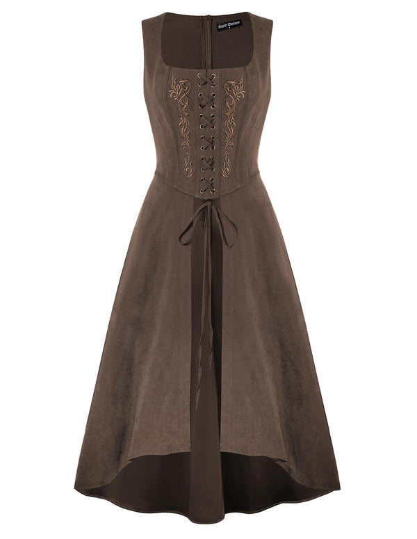Scarlet Darkness Renaissnace Faire Costume Dress for Women Pirate Overdress