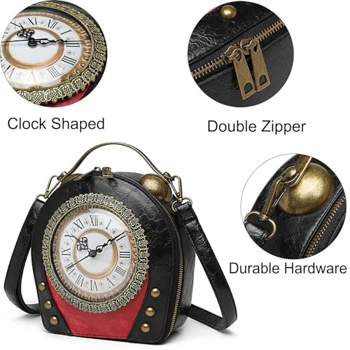 PVC Clock-Shaped Crossbody Handbag