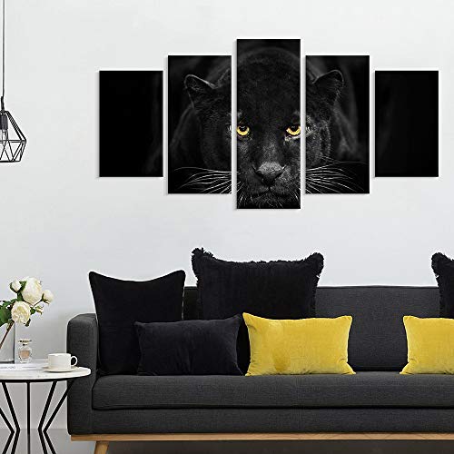 Black Panther 5-Piece Modern Canvas Wall Art