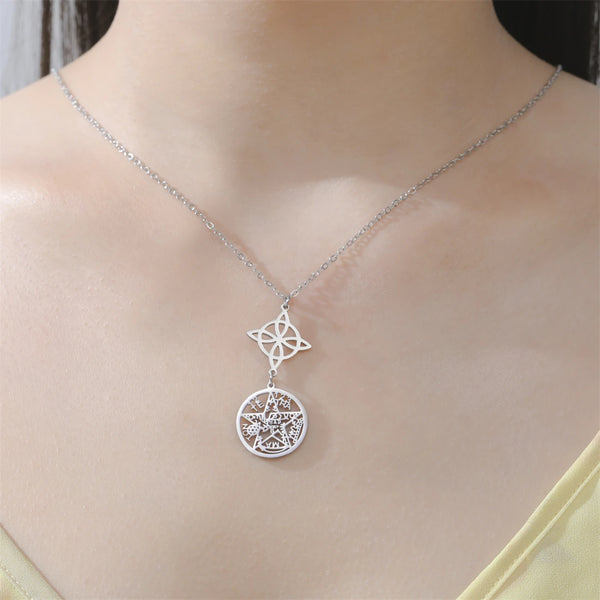 Stainless Steel Pentagram Necklace Tetragrammaton