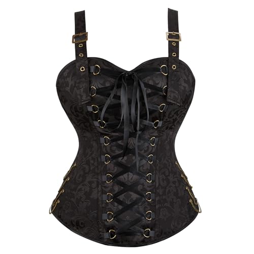 Zhitunemi Renaissance Corset Top for Women: Victorian Plus Size Strap Corset Top - Steampunk Costume for Cosplay Enthusiasts
