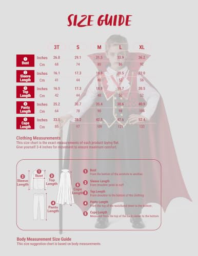 Spooktacular Creations Child Vampire Costume for Boy, Scary Halloween Red Vampire Costume for Kids Dress Up