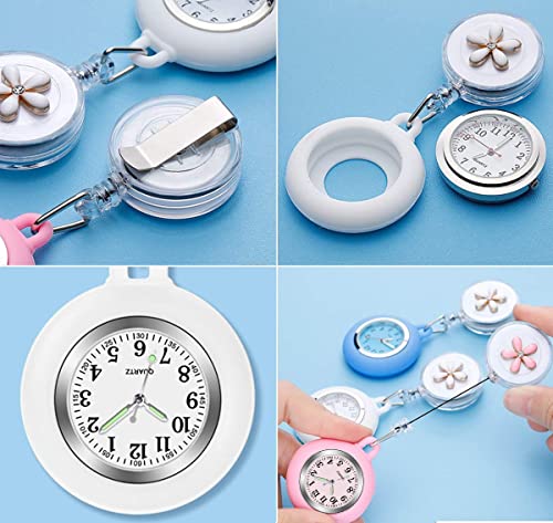 Nurse Glow Pointer Watch with Clip and Lapel Option, Fob Watch with Se
