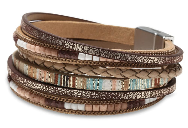 Fesciory Leather Wrap Bracelets for Women, Boho Western Layered Jewelry