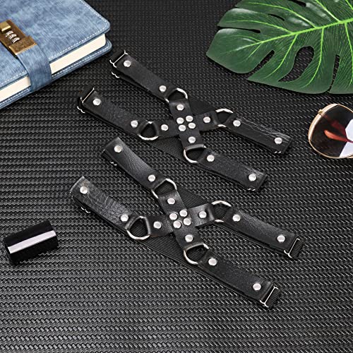 Adjustable Leg Garter Belt, Elastic Punk Cross Thigh Garters for Women, 1 Pair