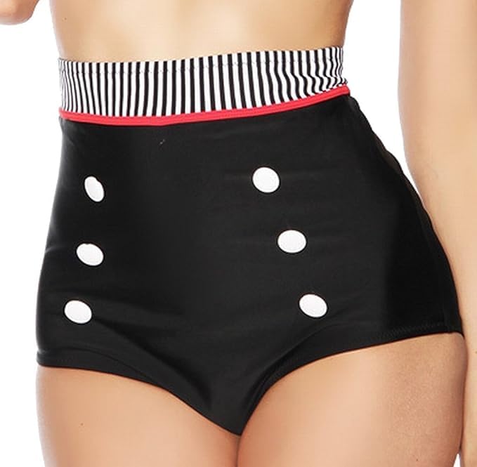 Boolavard Women Vintage 50s Pinup Girl Rockabilly High Waist Retro Bikini Swimsuit Set