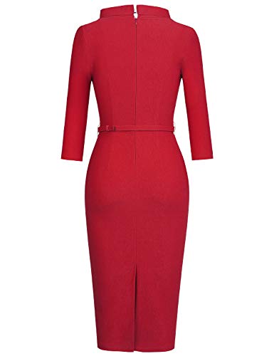 Women's 1950s Vintage 3/4 Sleeve Elegant Collar Cocktail Evening Dress