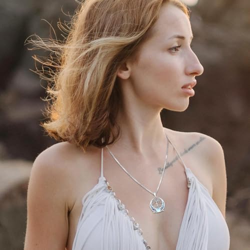 Sterling Silver Pentagram Necklace Triple Moon