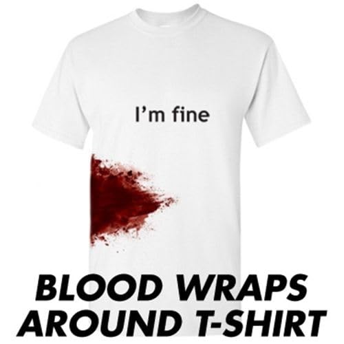 I'm Fine Shirt Bloody Halloween Costume Funny Horror Graphic Novelty Tshirt