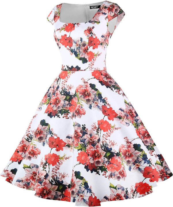Women's Cocktail Dress 1950s Retro Swing Dress