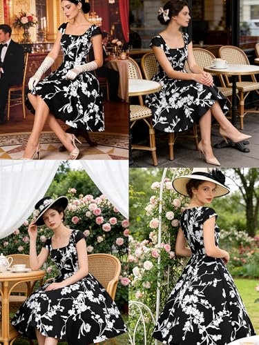 Women's Cocktail Dress 1950s Retro Swing Dress
