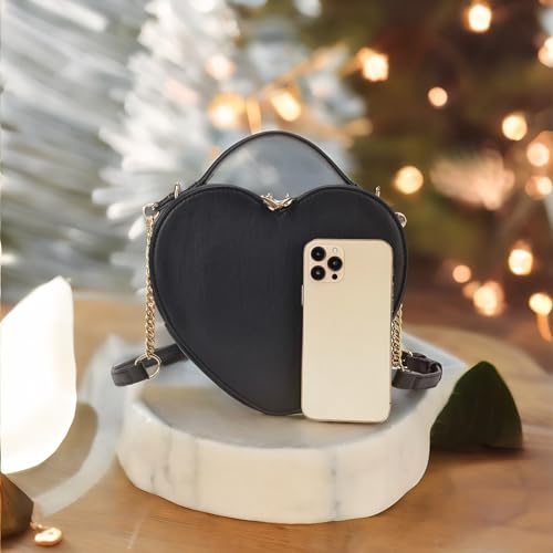 Heart-Shaped Zip-Around Crossbody Purse