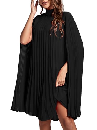 Women's Cloak Sleeve Party Midi Dress