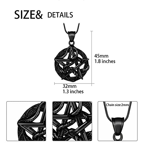 Stainless Steel Pentagram Necklace Tetragrammaton