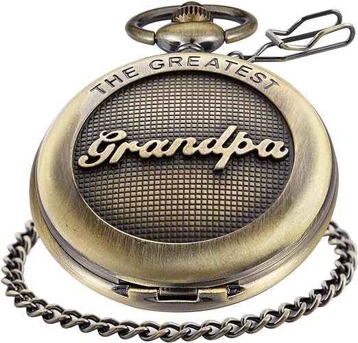 Fathers Personalized Engraved Pocket Watch, Engraved Dad, Grandpa for Main image