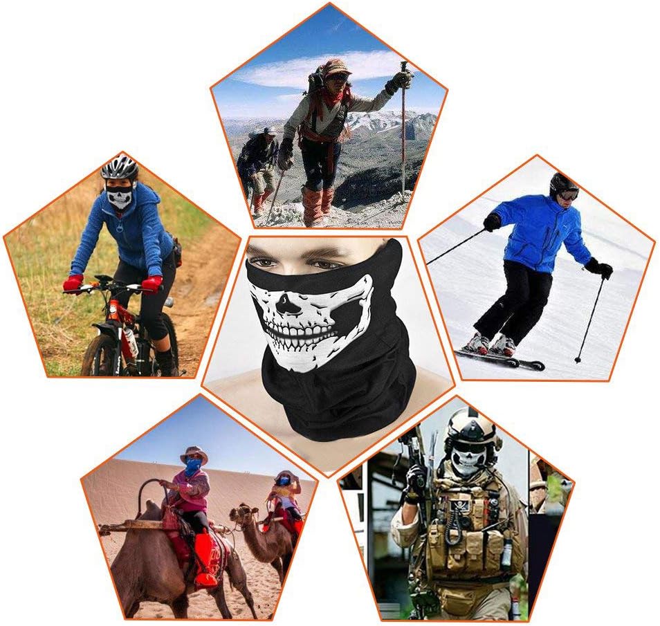ZKSM 3Pcs Breathable Face Masks Skull Mask Seamless Balaclava Mask Headwear Scarf