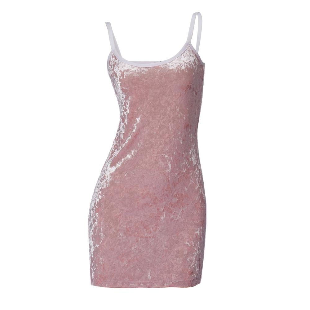 VEECOOCOS Movie President's Daughter Dress Women's Pink Crushed Velvet Dress