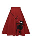 ZEZCLO Women Poodle Skirt Midi skirt 50s Vintage Pleated A-line Skirts