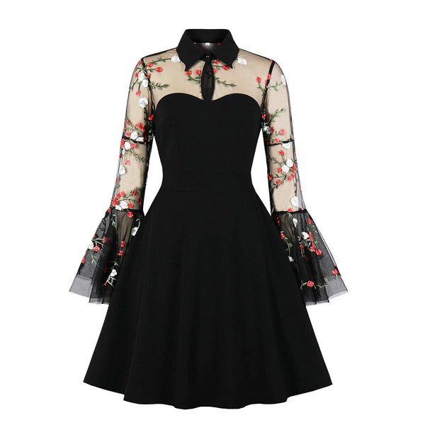 Women's Vintage Polka Dot 1950s Audrey Retro Rockabilly Prom Dress 50's 60's A-Line Cocktail Party Swing Dress