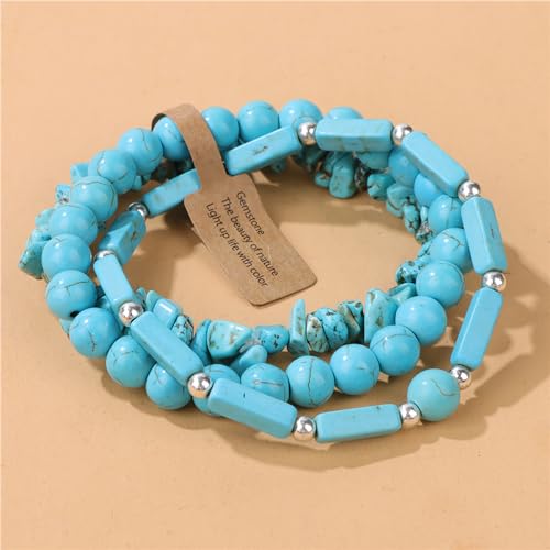 3Pcs Natural Stone Bracelets for Women 8mm Crystal Beaded Bracelets Handmade Stretch Bracelet Healing Crystal Jewelry for Women