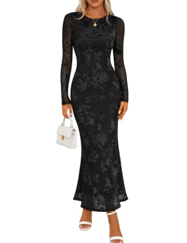 MEROKEETY Womens Fall Velvet Formal Wedding Guest Maxi Dress Main image