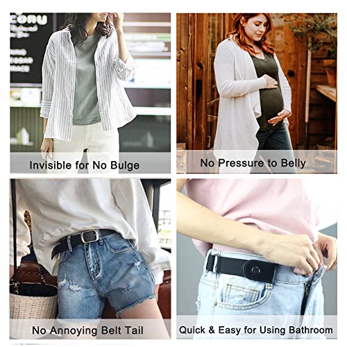 No Buckle Stretch Belt For Women Men, Elastic Invisible For Jeans