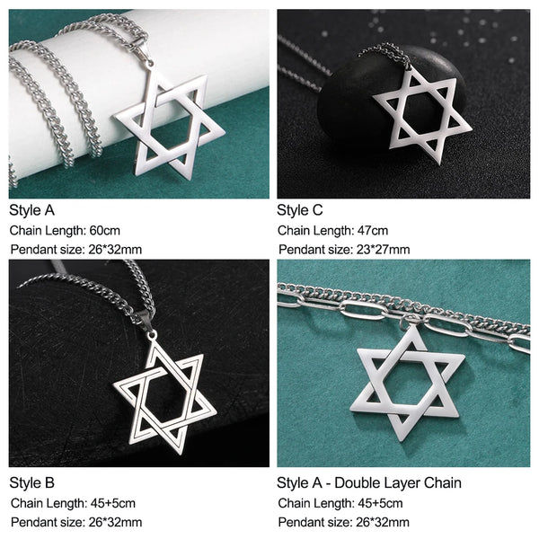 Star of David Necklace Pentagon Vintage