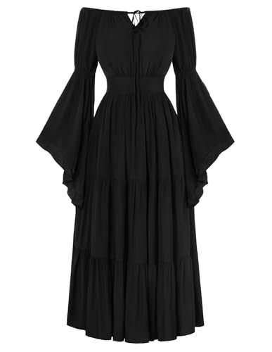Scarlet Darkness Renaissance Dress Women Long Sleeve Off Shoulder Dresses