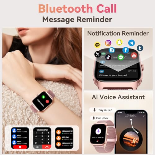 Smart Watch for Women Fitness Tracker: Rose Gold Bluetooth Make Answer